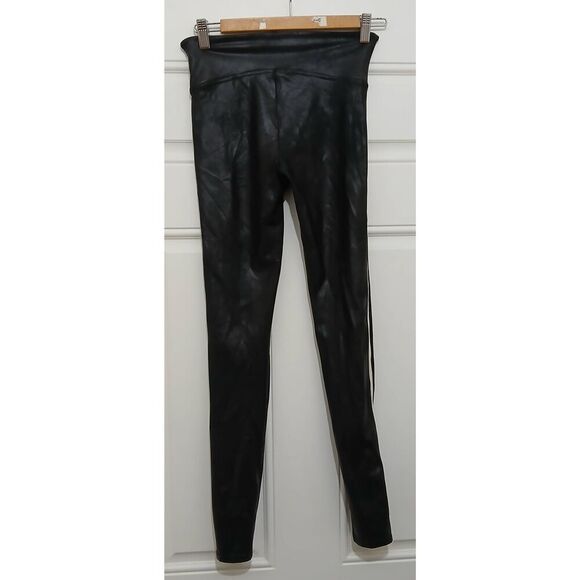 Spanx womens small black cream tuxedo moto leggings - Picture 3 of 7